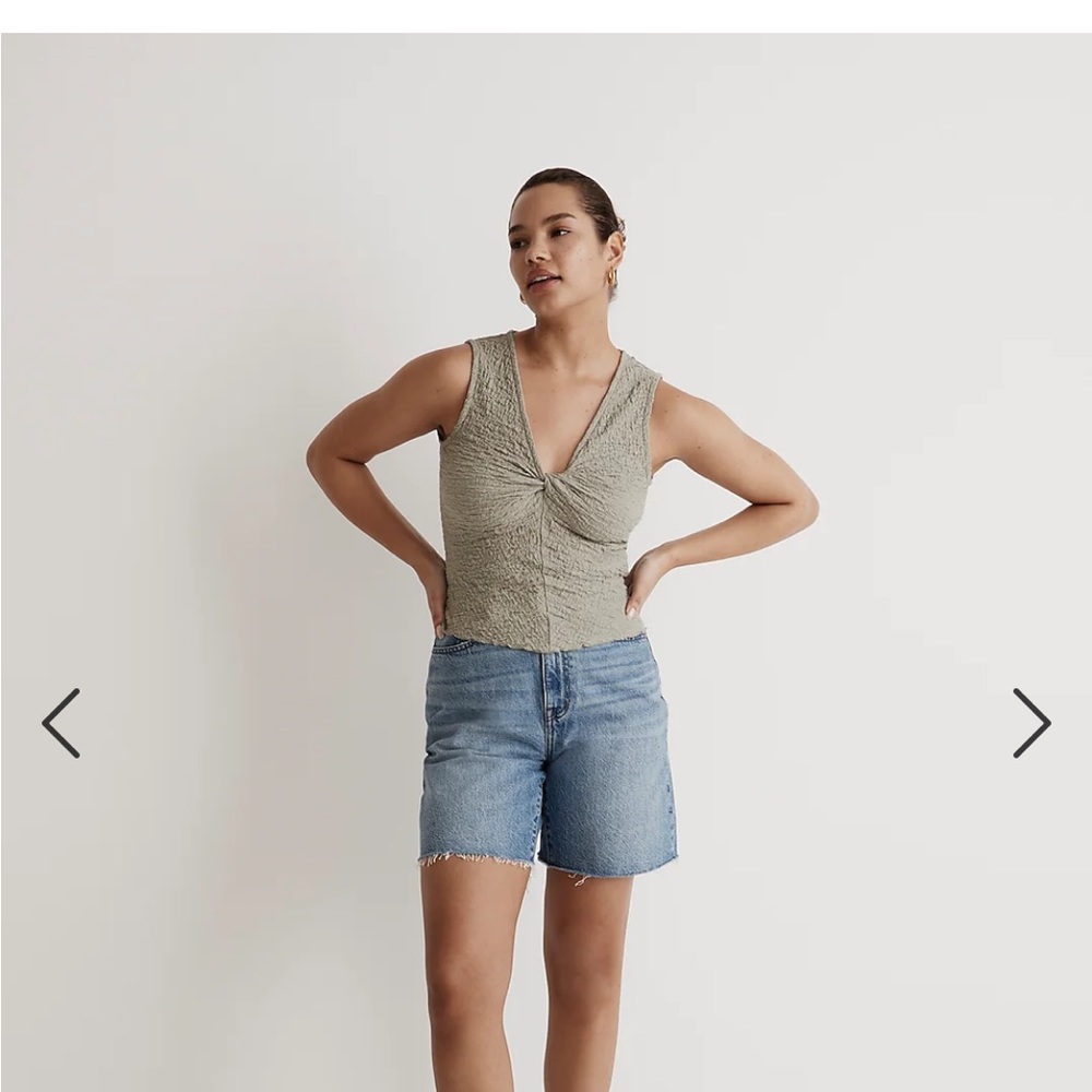 Madewell Popcorn-Knit Twist-Front Sleeveless Top